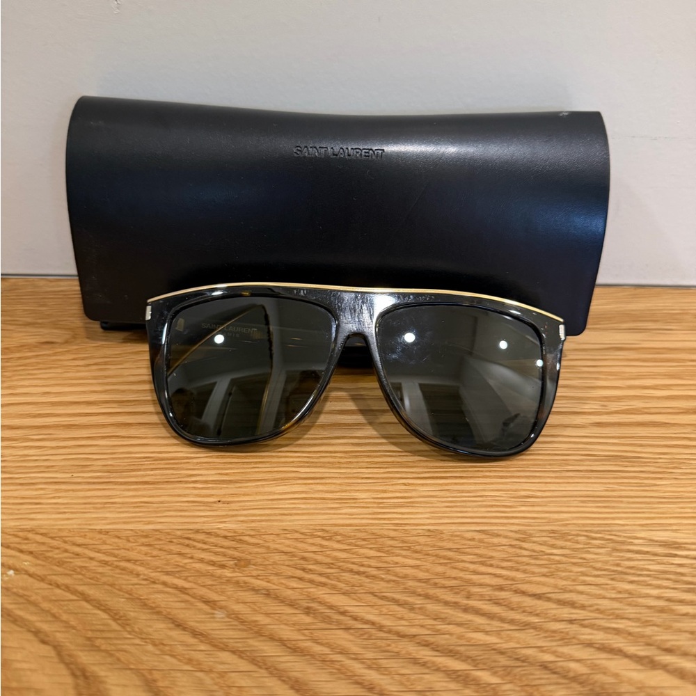 Saint Laurent Black and Gold Sunglasses